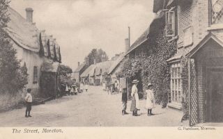 Moreton Dorset Old Rppc 1905 The Street Great Britain 1808171