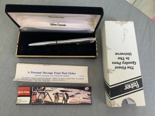 Vintage Fisher Space Pen Astronaut Chrome Black Ink
