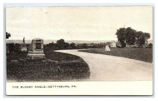 Vintage Postcard Undivided Back Civil War The Bloody Angle Gettysburg Pa I15