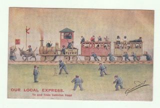 1907 Cynicus Postcard Comic Cartoon Style Our Local Express Colinton Road