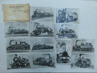 Danish Danske Railway Steam Locos Postcards X 12 Set