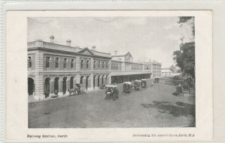 Vintage Postcard Perth Railway Station Western Australia 1900s