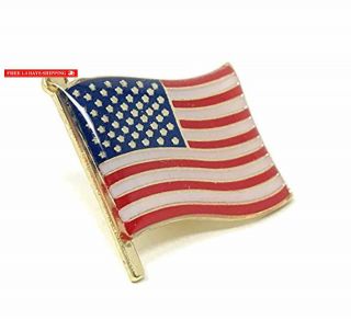 50 Bulk Waving American Flag Lapel Pins - Each Pin 1 " Tall And Individually Pack