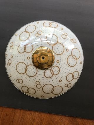 Mid Century Modern Atomic Ceiling Light Shade Fixture Space Age Gold Circles