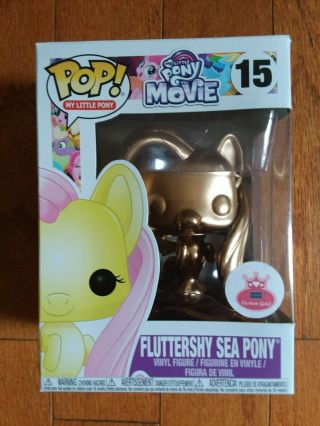 Funko Pop My Little Pony Movie 15 " Fluttershy Sea Pony " Metallic Gold Pop