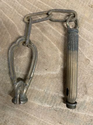 Vintage Brass Chandelier Finial W/ Chain Mounting Hardware Parts Restore
