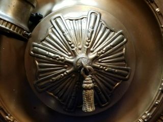 Antique Brass Pan Chandelier 3 socket Arts & Crafts light cut glass shades 5