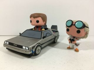 Funko Pop Back To The Future Marty Mcfly Doc Brown Delorean Time Machine Loose