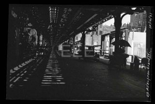 1931 L Railroad Allen & Grand St Manhattan Nyc York Old Photo Negative 549b