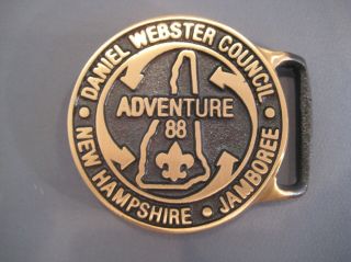 Max Silber 1988 Daniel Webster Council Jamboree Bronze Belt Buckle