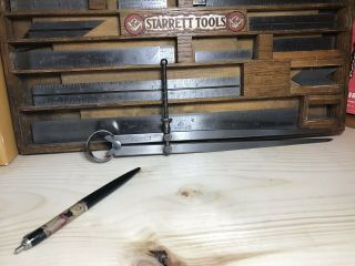 Starrett Spring Type Flat Leg Divider - Toolmaker Machinist Leather Woodwork 8