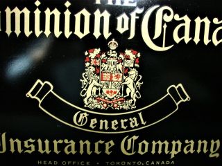 Vintage 1940 ' s Dominion of Canada General Insurance Co.  Tin Sign Advertising 2