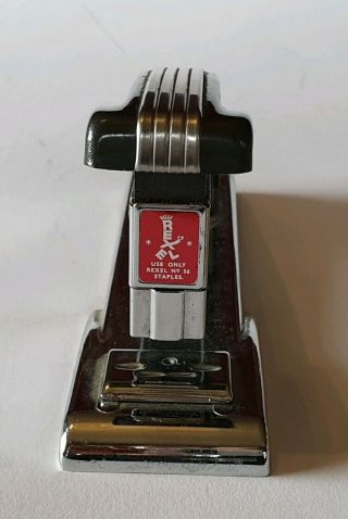 Very rare vintage Rexel Comet desk stapler Art Deco/machine age chrome 6