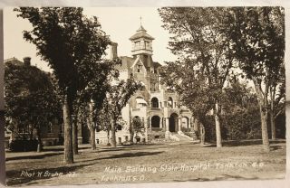 Vintage Main Building State Hospital Yankton South Dakota Real Photo Post Card