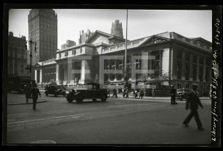 1930 Public Library Manhattan Nyc York City Old Photo Negative 590b
