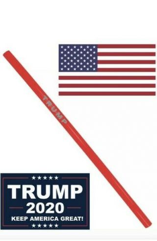 Pack Of (10) Official Trump Maga Reusable Straws