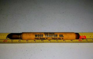 Vtg Wood Tractor Co Ford Central City Cedar Rapids Ia Advertising Bullet Pencil