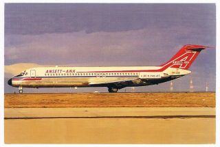 Postcard Ansett Ana Airline Issue ? Douglas Dc - 9 Aviation Airport Airways