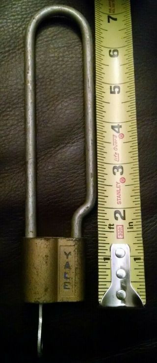 VINTAGE ANTIQUE YALE & TOWNE BICYCLE PADLOCK LOCK WITH KEY MADE IN USA 4