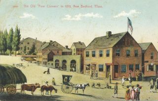 Bedford Ma The Old Four Corners In 1810 Db