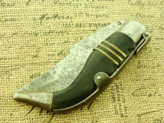 Big Vintage Spanish Horn Leverlock Navaja Folding Pocket Knife Hunting Knives