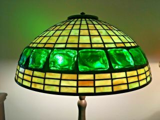 Handel Lamp Base With Stained Glass Shade Green Turtlebacks