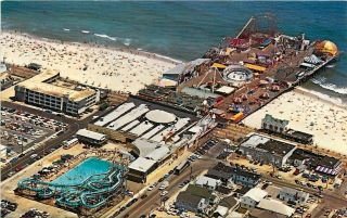 Jersey Postcard: Aerial View Of Casino Pier,  Rides,  Seaside Heights,  Nj