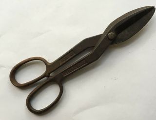 Vintage Good Quality Forged Steel 10 " Tin Metal Snips In