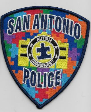 San Antonio Police Autism Awareness Patch State Texas Tx
