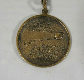 APOLLO 11 MOON LANDING MEDAL WITH KEYRING JULY 20,  1969 4