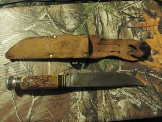 Vintage Othello Anton Wingen JR Hunting Knife with Sheath 4