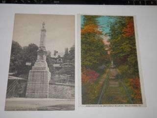 Mauch Chunk Pa - 2 Old Postcards - Soldiers Monument Armbrusters - Railroad