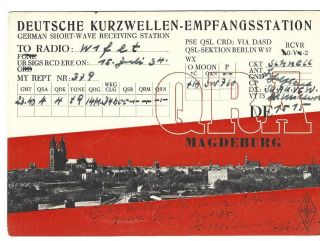 Qsl 1934 De1515 Swl Germany Radio Card
