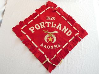 Vintage 1920 Portland Shriners Banner Flag AAONMS A.  A.  O.  N.  M.  S. 2