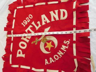 Vintage 1920 Portland Shriners Banner Flag AAONMS A.  A.  O.  N.  M.  S. 6
