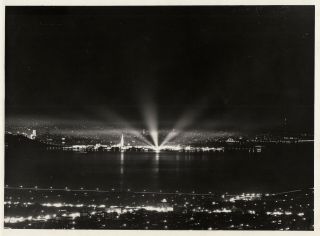 Golden Gate Int.  Expo.  Night Views Gabriel Moulin (2 Photos) - 1939