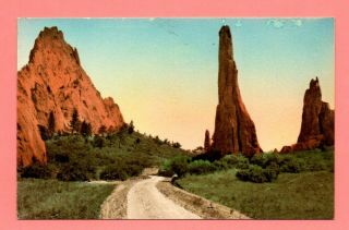 In The Garden Of Gods Colorado Springs Colorado Hand - Colored Postcard