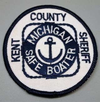 Kent County Sheriff Michigan Safe Boater Patch,  Boat Anchor