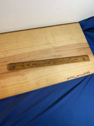 Vintage Advertising Ruler A.  N.  Billman Loysville,  Pa Perry County