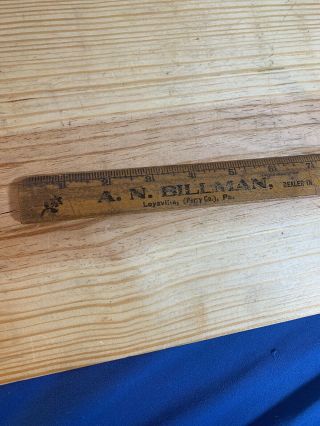 Vintage Advertising Ruler A.  N.  Billman Loysville,  Pa Perry County 3