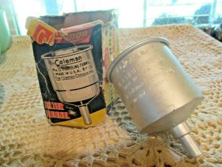 Coleman No.  0 Fuel Filter Funnel W/original Box For Lanterns Stoves Usa