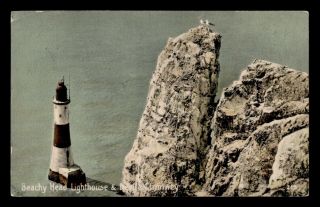 Dr Who 1905 Gb Eastbourne To Usa Beachy Head Lighthouse Postcard C102874