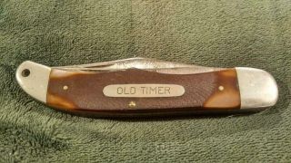 Schrade Walden Old Timer Alaskan Hunter 250t - Rare Vintage 1960s Folding Knife
