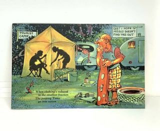 Ray Walters Comic Postcards Naughty Curt Teich Postcard Peeping Tom Camping