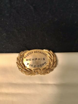 Vintage Obsolete Memphis Fire Department Master Mechanic Badge