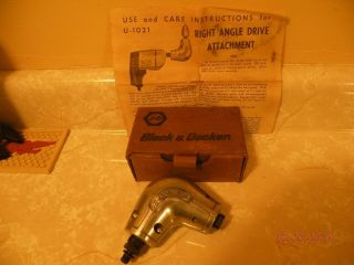 Vintage Black & Decker Right Angle Drive Drill Attachment - Model U - 1021