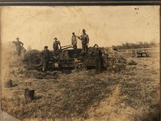 Antique HIT & MISS ENGINE Farmers Baling Hay Maytag Cabinet Card PHOTOGRAPH 1900 2