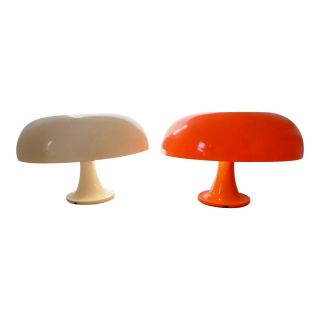 Artemide Nesso Table Lamps In Orange And White