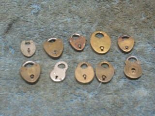 10 Different Old Miniature Padlock Lock.  N/r