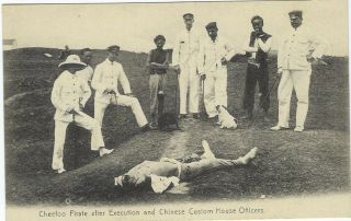 China 1910s Card Chefoo Pirate After Execution